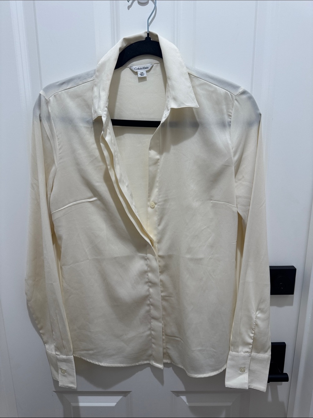 Calvin Klein Ivory Button-Up Blouse